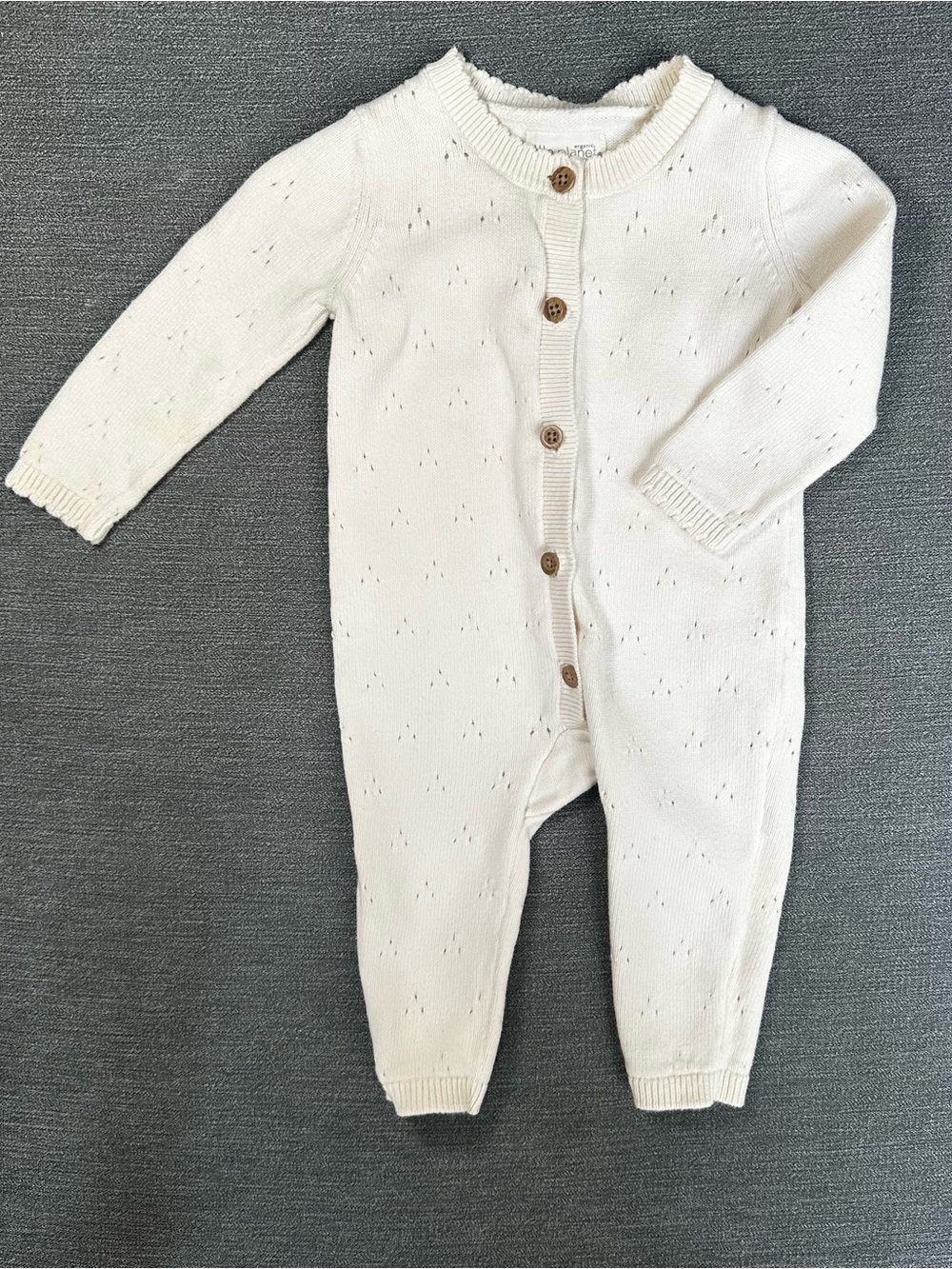 Organic Little Planet by Carter’s Soft Knit Ivory Baby One-Piece Romper | 6 mo